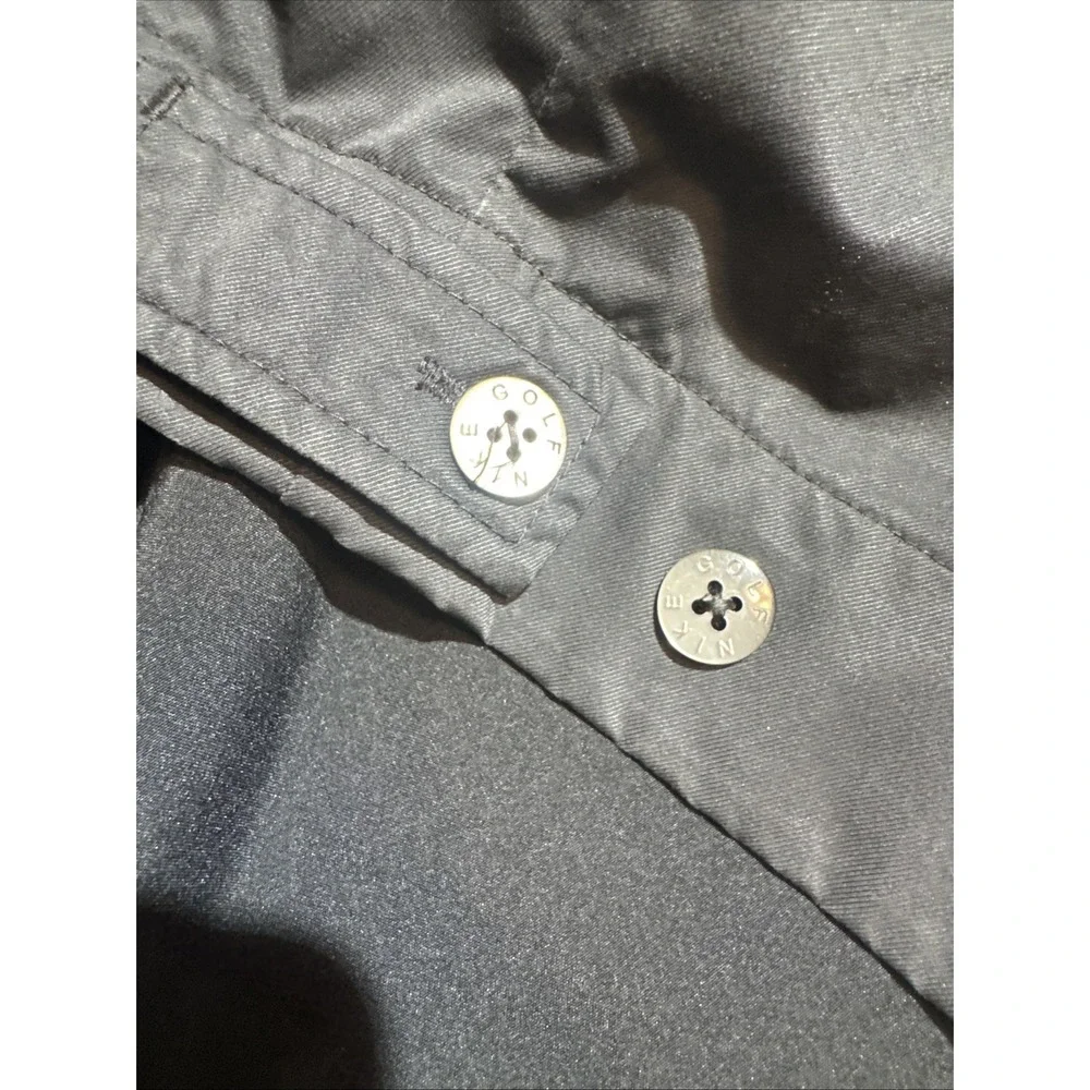 VTG Nike Golf Jacket XL Black Full Zip Y2K Windbreaker Shield Crest Embroidered